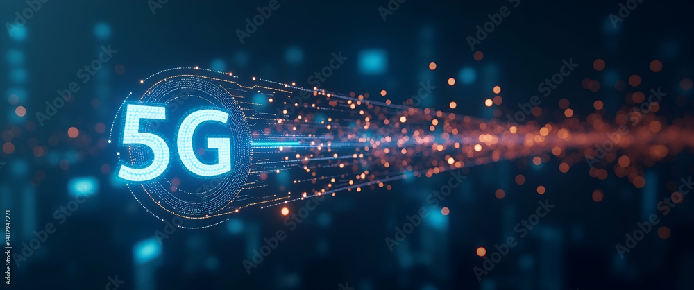 Poster breakthrough 5g connection speed technology: high efficiency network performance & ultra responsive 