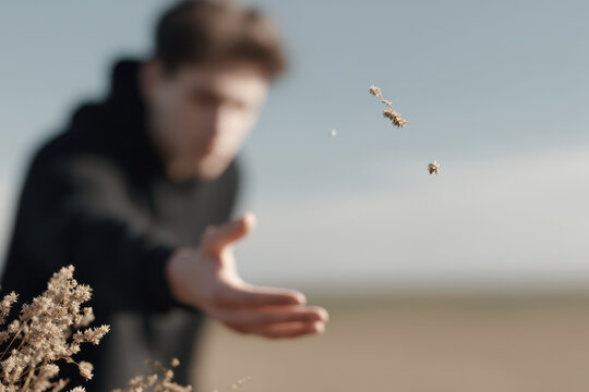 dynamic portrait of person playing lapta captured on left side of frame hands out of shot expressing random emotion