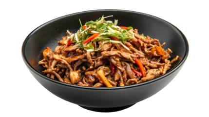 Delicious Asian Beef StirFry isolated on transparent background