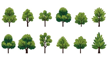 Professional Seamless Cartoon Vector Tree Design for Graphic Projects