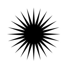 Abstract Black Starburst Sunburst Shape Design Element, Graphic Illustration