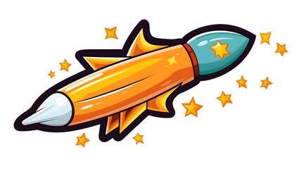 Fototapeta premium Illustrative Sticker Featuring Cartoon Shooting Stars Vector Design for Creatives