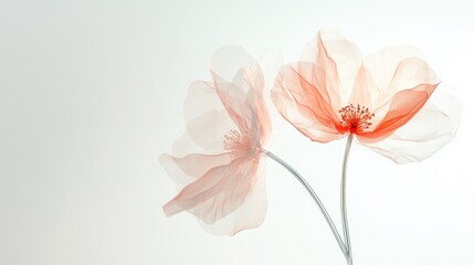 Obraz premium Colorful two spring flowers on white background. Wild flowers, spring grass seamless pattern 3d realistic. Minimal scene for model products, stage showcase, promotion display.