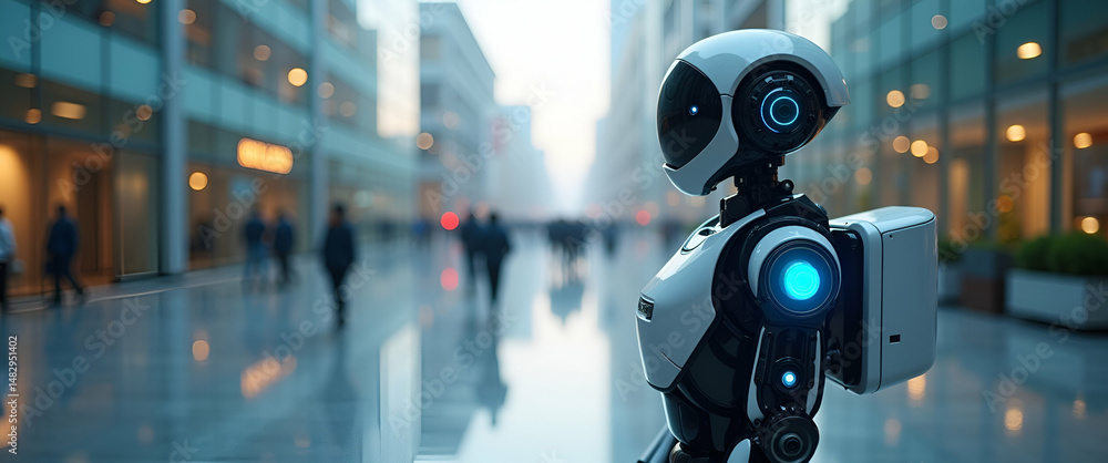 Poster autonomous security robots: advanced ai patrols for safety & security | high-tech monitoring with se
