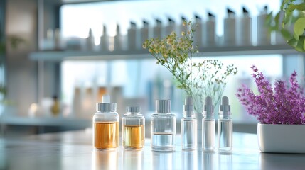 Aromatherapy setting in luxury beauty clinic