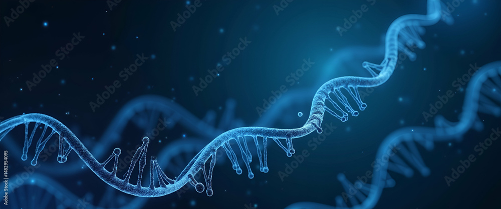 Poster modern abstract digital wallpaper for genomic sequencing: expansive space for data overlays & annota