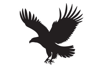 Dynamic Eagle in Flight Silhouette Illustration for Nature Art