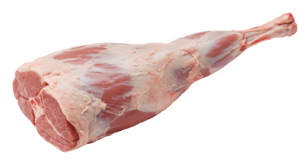 Raw Lamb Leg Isolated on White Background, Fresh Lamb Leg Cut Perfect for Meat Advertisements, Premium Lamb Leg Ideal for Recipes, lamb leg PNG image