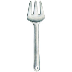 watercolor hand drawn of kitchen fork