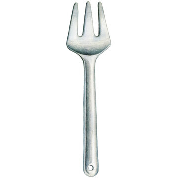 watercolor hand drawn of kitchen fork