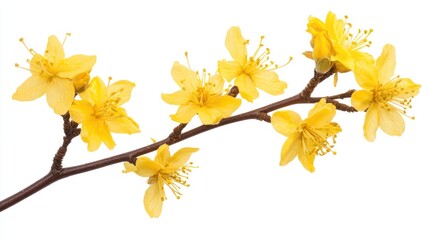 Vibrant witch hazel blossoms, emphasizing their striking yellow tones and perfect for winter garden-themed projects.