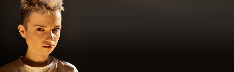 Confident young woman embracing body positivity in a serene indoor setting