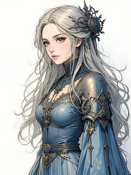 Illustration of Frigg on a white background