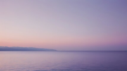 Naklejka premium Serene Seascape at Dawn Soft Pastel Hues of Sunrise Over Calm Ocean