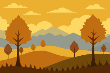 Fototapeta premium autumn landscape vector illustration