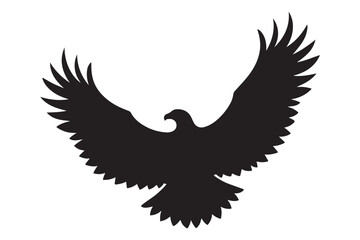 Obraz premium Eagle with Outstretched Wings Silhouette Illustration