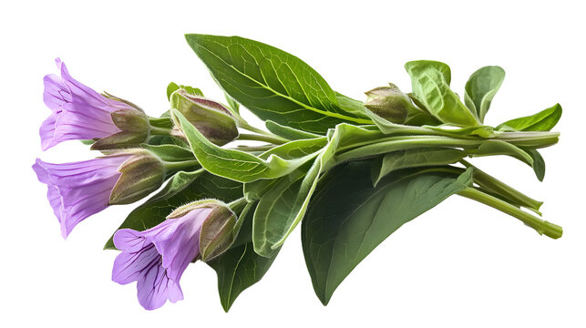 comfrey herb - Symphytum officinale, on transparent background.