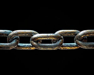Fototapeta premium Metal chain against black