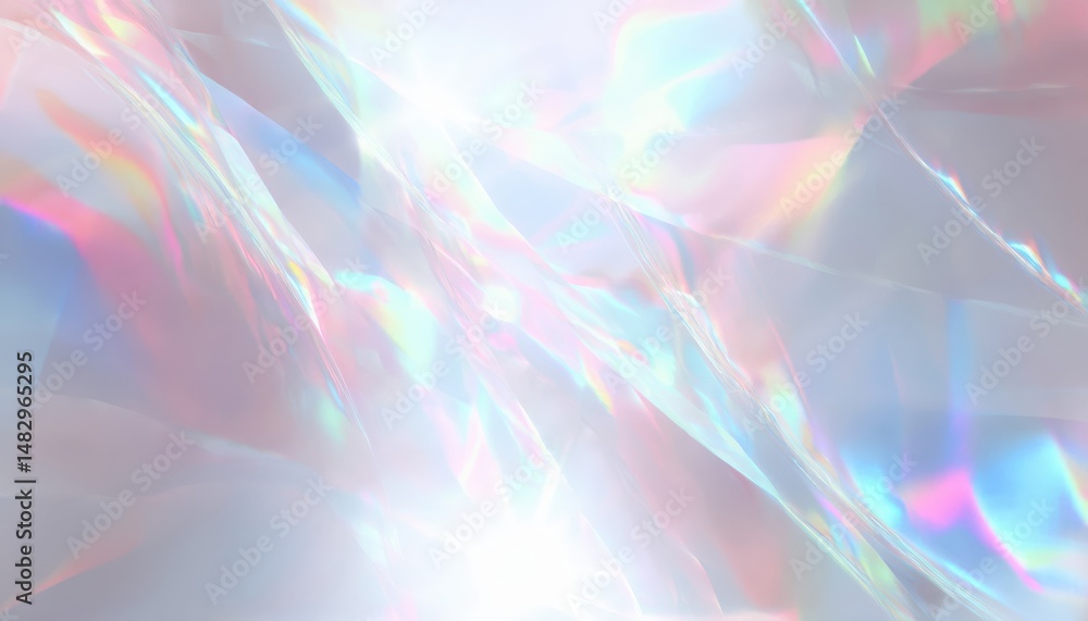Aufkleber ethereal iridescent holographic pastel background with flowing pattern for luxury branding, web desi