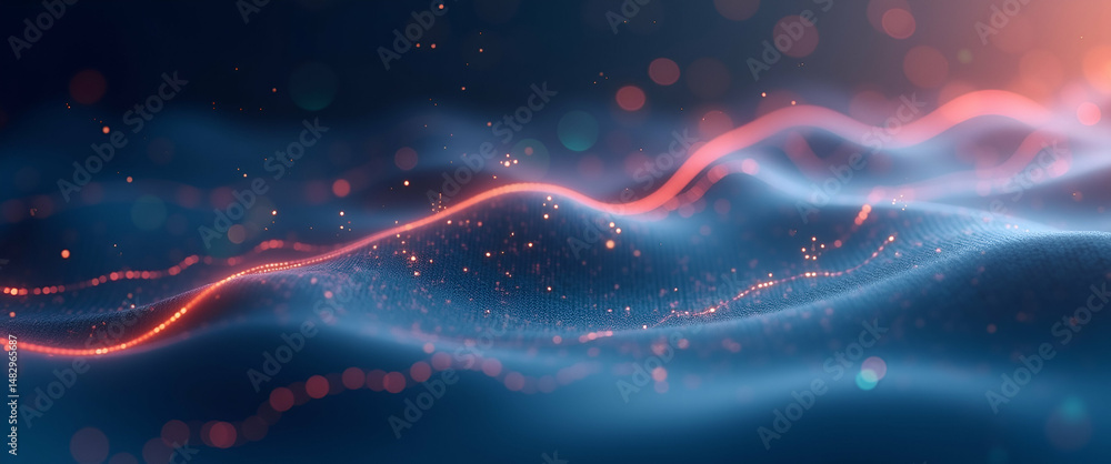 Aufkleber wide format modern illustration of stock market information with ripple curve concept - perfect for 