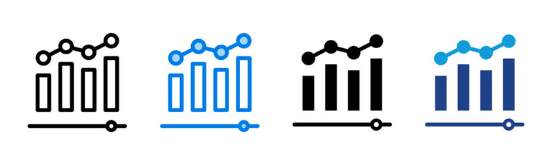 Statistics icon sheet multiple style collection