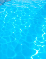 Fototapeta premium Crystal-clear, invigorating azure swimming pool water. Serene backdrop of shimmering turquoise pool water., studio lighting. with white shades