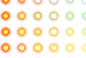 Transparent neon light balls overlay, glowing lighting balls