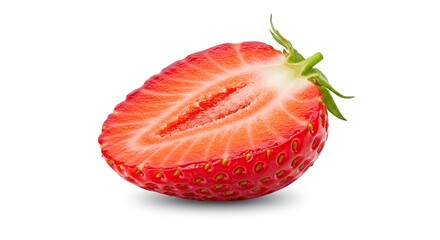 Half strawberry isolated on white background

