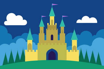 Fototapeta premium fairy tale castle vector illustration
