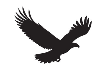 Obraz premium Patriotic Eagle in Flight Illustration in Silhouette Form
