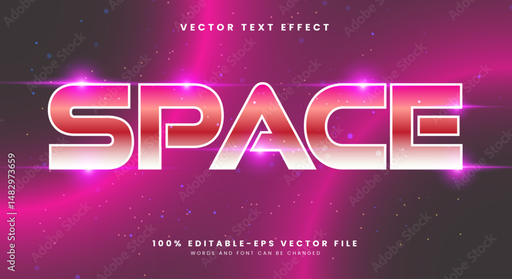 Poster space 3d editable text effect template suitable for planet theme