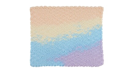 A baby blanket knit texture in pastel tones, isolated, white background

