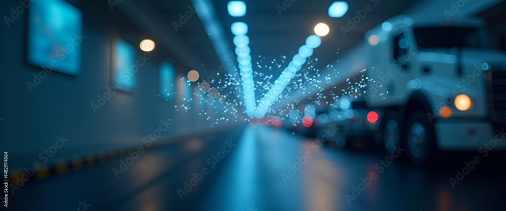 Poster internet of things (iot) concept: smart connection & control devices in industrial, residential, and
