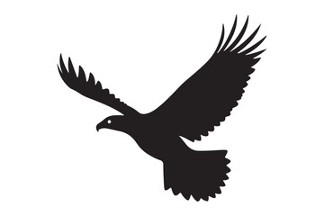 Obraz premium Soaring Eagle Silhouette Illustration in Clean Flat Style