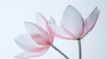 Naklejka premium 3D two spring flowers on white background. Wild flowers, spring grass seamless pattern 3d realistic. Minimal scene for model products, stage showcase, promotion display.
