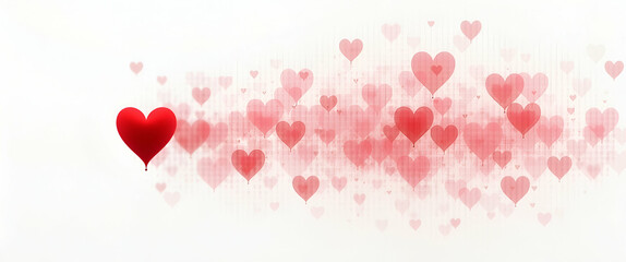 Dynamic Motion Red Heart on White Background: Love, Passion, and Emotional Connection with Empty Space for Text