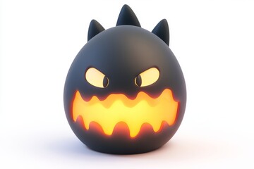 Fototapeta premium 3D Cartoon Dragon Egg Incubator with Obsidian Shell and Lava Cracks, Ultra HD, Isometric View, High-Quality Rendered with Blender and C4D