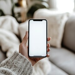 Over-the-Shoulder View of Woman Holding Smartphone