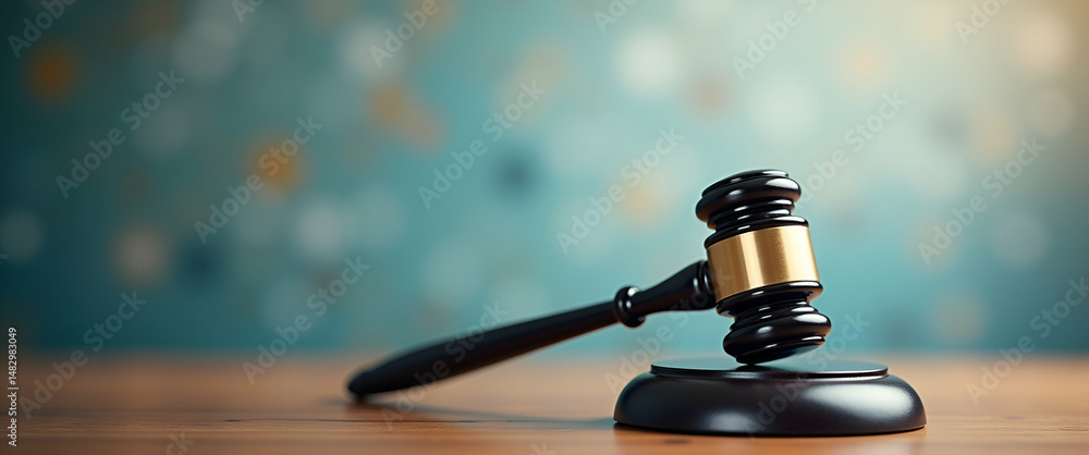 Poster photo realistic as mediator with gavel and peace symbol concept as an image of a mediator with a gav