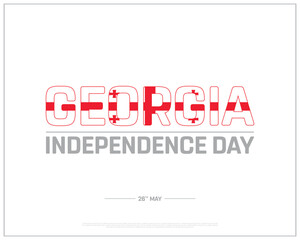 Georgia Independence Day design on white background, Typographic Design of Georgia Independence Day, Vector Design of Georgia Independence Day, Georgia Independence Day Design