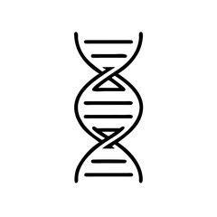 DNA helix icon in simple line art for biological representation  