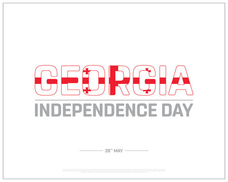 Georgia Independence Day design on white background, Typographic Design of Georgia Independence Day, Vector Design of Georgia Independence Day, Georgia Independence Day Design