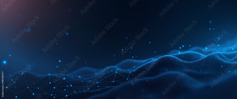 Poster sleek ai-driven finance wallpaper: dynamic network lines & minimalistic machine learning motifs for 