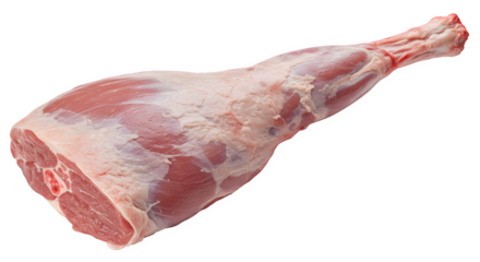 Raw Lamb Leg Isolated on White Background, Fresh Lamb Leg Cut Perfect for Meat Advertisements, Premium Lamb Leg Ideal for Recipes, lamb leg PNG image