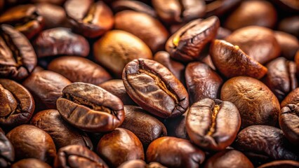 Obraz premium Aromatic Roasted Coffee Beans A Close-Up View of Rich Brown Beans, Showing the Details of Their Texture and Shape