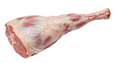 Raw Lamb Leg Isolated on White Background, Fresh Lamb Leg Cut Perfect for Meat Advertisements, Premium Lamb Leg Ideal for Recipes, lamb leg PNG image