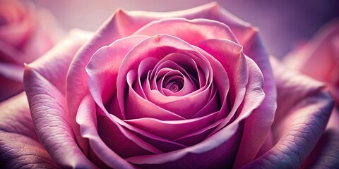 Close-Up Pink Rose Macro Photography: Delicate Petals & Vivid Hues