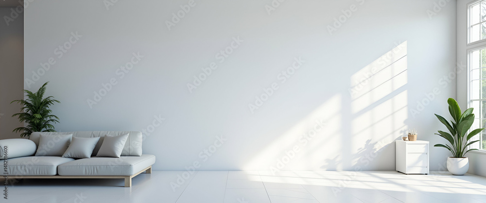 Poster wallpaper artwork with vast empty space refined minimalist design showcasing ai powered home assista