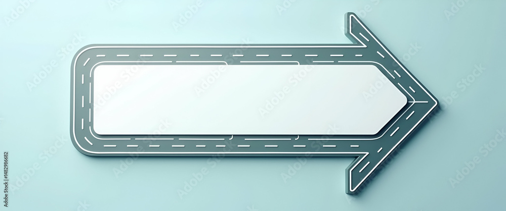 Poster customizable photo realistic roadmap symbol with blank area for personalized messages - ideal for bu