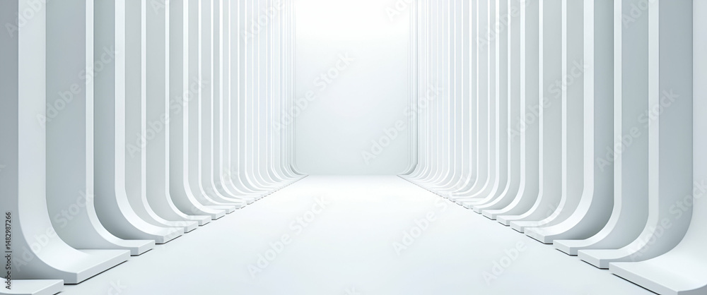Poster construct stacked techno stripes across repetitive planes preserving crisp white intervals instillin